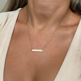 Bar Monogram Nameplate Necklace Gold in Solid 10k Yellow Gold