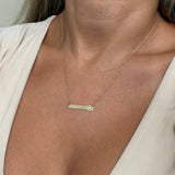 Bar Monogram Nameplate Necklace Gold in Solid 10k Yellow Gold