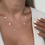 Coin Station Necklace in Solid 14k Yellow Gold