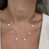 Coin Station Necklace in Solid 14k Yellow Gold