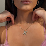 Radiant-Cut Initial Pendant in Solid 10k Yellow Gold - K