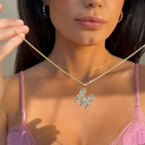 Radiant-Cut 10K Gold Initial Pendant