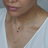 Bubble Butterfly and Diamond Station Necklace