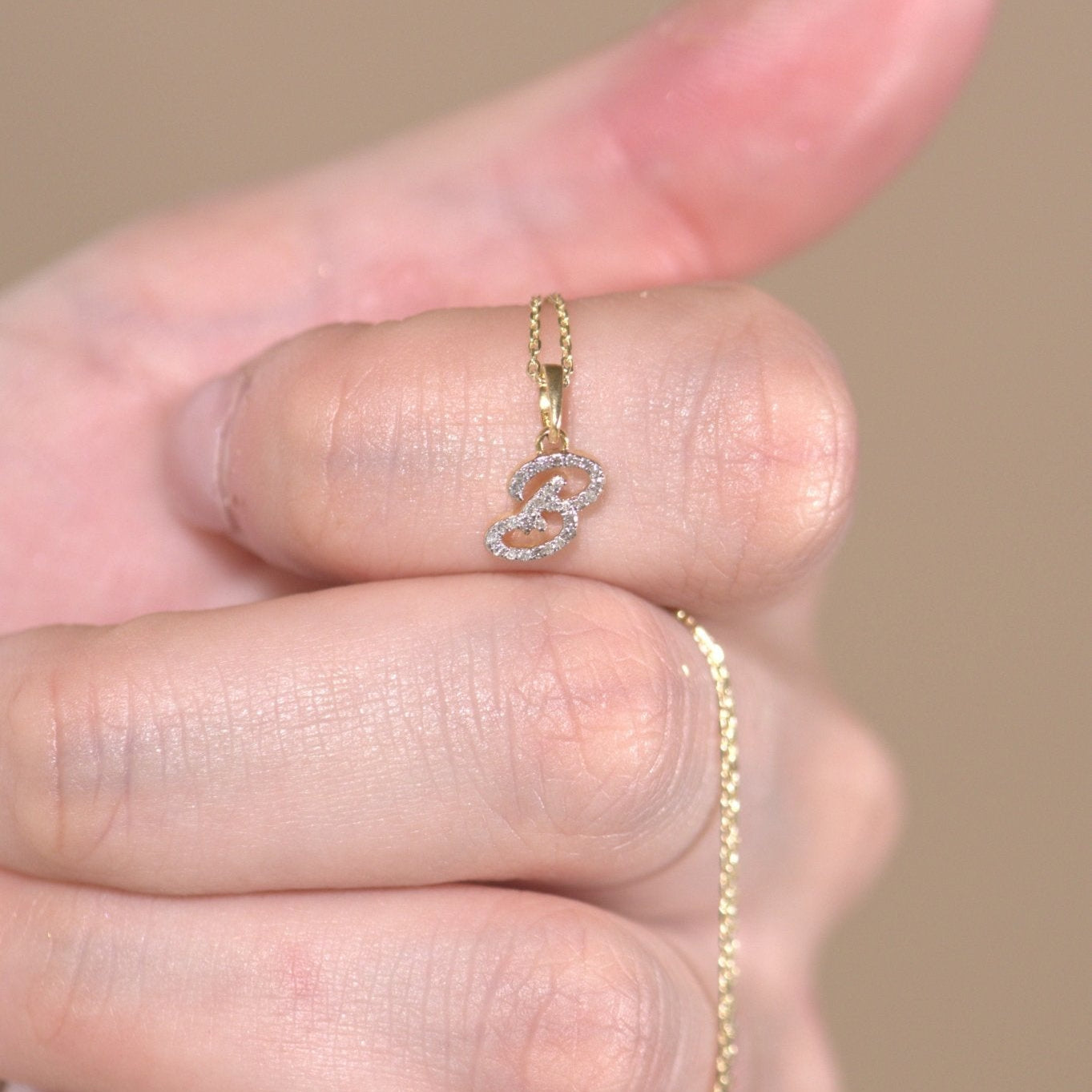 Cursive Diamond Initial Necklace - B Necklaces Estella Collection #product_description# 18557 14k Diamond Gemstone #tag4# #tag5# #tag6# #tag7# #tag8# #tag9# #tag10# 14k Yellow Gold