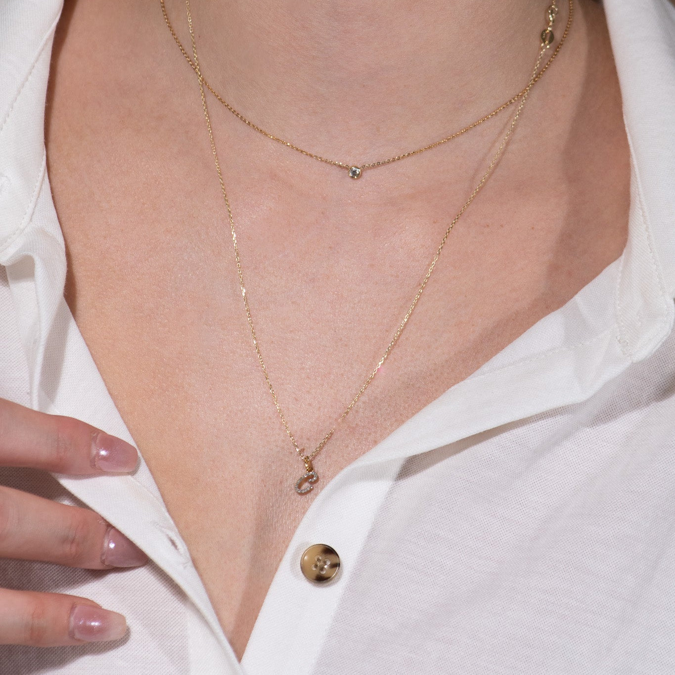 Cursive Diamond Initial Necklace - C Necklaces Estella Collection #product_description# 18557 14k Diamond Gemstone #tag4# #tag5# #tag6# #tag7# #tag8# #tag9# #tag10# 14k Yellow Gold