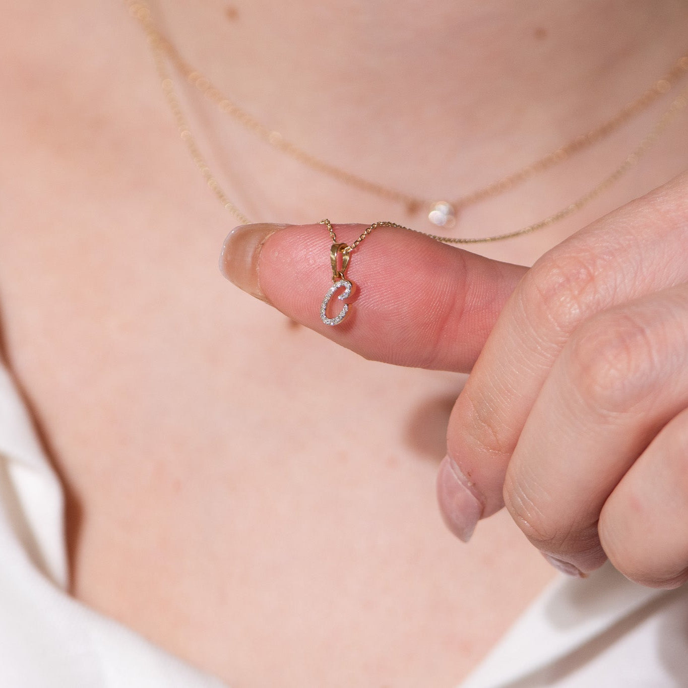 Cursive Diamond Initial Necklace - C Necklaces Estella Collection #product_description# 18557 14k Diamond Gemstone #tag4# #tag5# #tag6# #tag7# #tag8# #tag9# #tag10# 14k Yellow Gold
