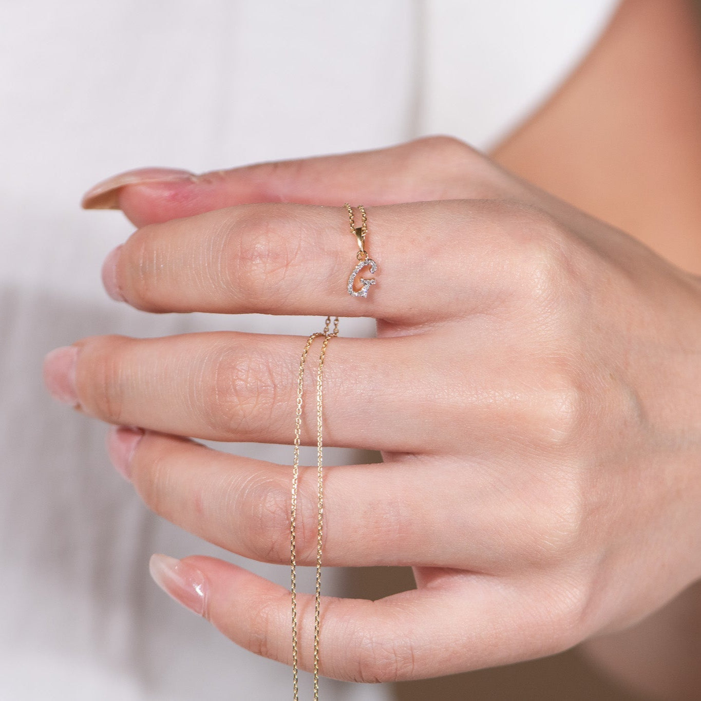 Cursive Diamond Initial Necklace - G Necklaces Estella Collection #product_description# 18557 14k Diamond Gemstone #tag4# #tag5# #tag6# #tag7# #tag8# #tag9# #tag10# 14k Yellow Gold