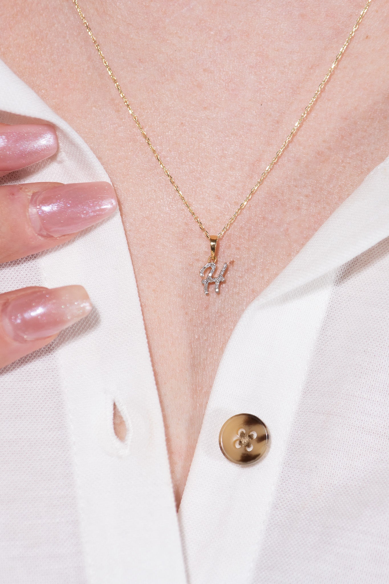 Cursive Diamond Initial Necklace - H Necklaces Estella Collection #product_description# 18557 14k Diamond Gemstone #tag4# #tag5# #tag6# #tag7# #tag8# #tag9# #tag10# 14k Yellow Gold