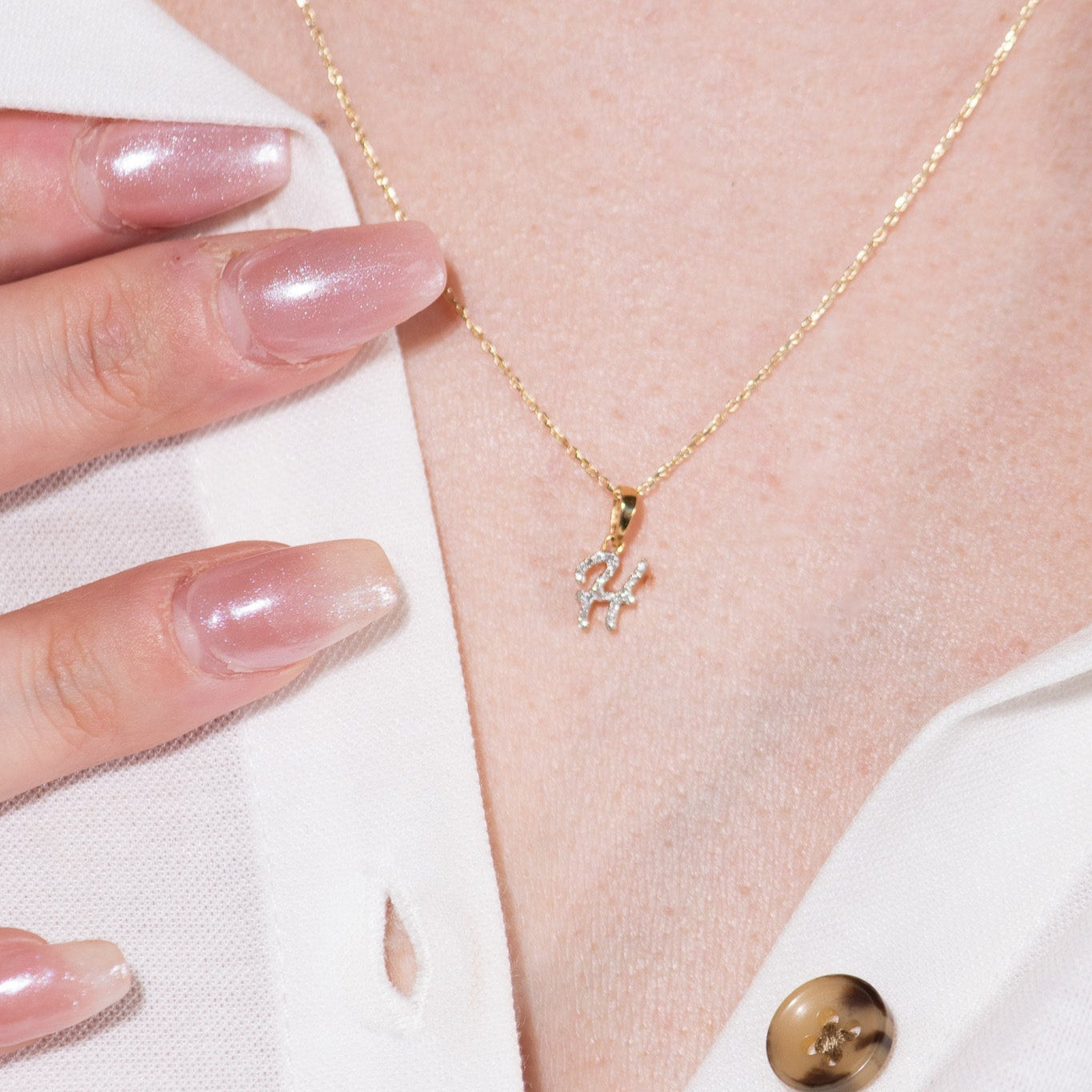 Cursive Diamond Initial Necklace - H Necklaces Estella Collection #product_description# 18557 14k Diamond Gemstone #tag4# #tag5# #tag6# #tag7# #tag8# #tag9# #tag10# 14k Yellow Gold