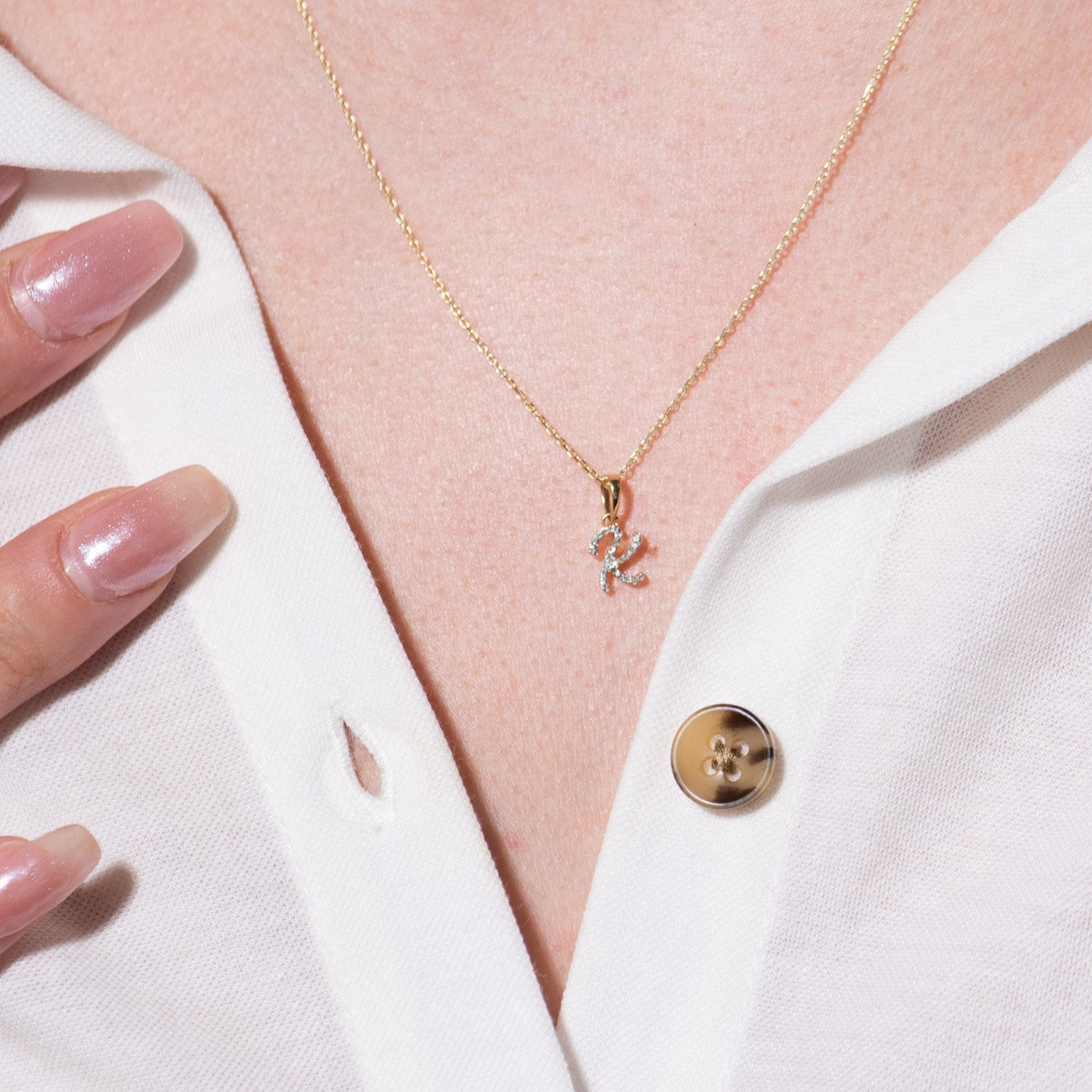 Cursive Diamond Initial Necklace - K Necklaces Estella Collection #product_description# 18557 14k Diamond Gemstone #tag4# #tag5# #tag6# #tag7# #tag8# #tag9# #tag10# 14k Yellow Gold