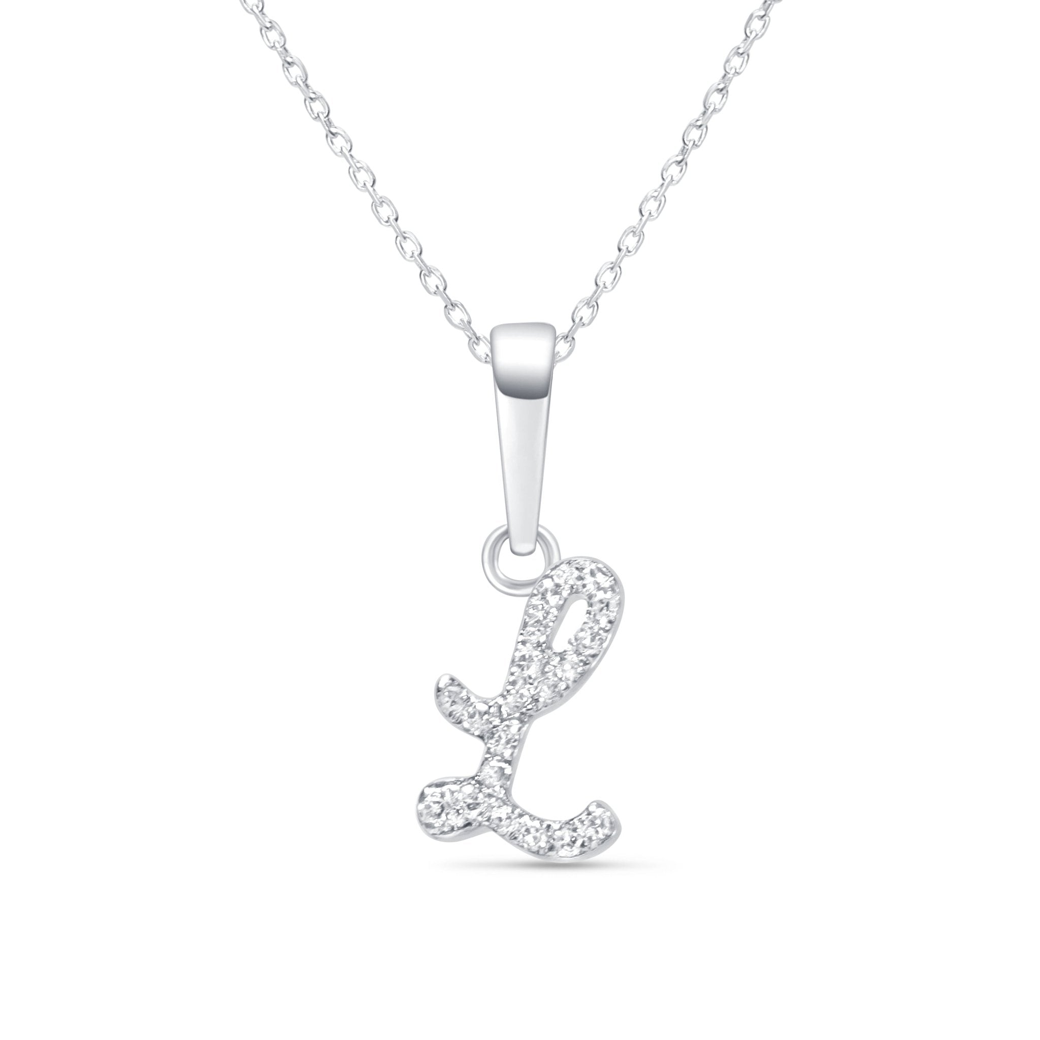 Cursive Diamond Initial Necklace - L Necklaces Estella Collection #product_description# 18557 14k Diamond Gemstone #tag4# #tag5# #tag6# #tag7# #tag8# #tag9# #tag10# 14k White Gold