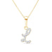 Cursive Diamond Initial Necklace - L Necklaces Estella Collection #product_description# 18557 14k Diamond Gemstone #tag4# #tag5# #tag6# #tag7# #tag8# #tag9# #tag10# 14k Yellow Gold