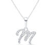 Cursive Diamond Initial Necklace - M Necklaces Estella Collection #product_description# 18557 14k Diamond Gemstone #tag4# #tag5# #tag6# #tag7# #tag8# #tag9# #tag10# 14k White Gold