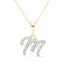 Cursive Diamond Initial Necklace - M Necklaces Estella Collection #product_description# 18557 14k Diamond Gemstone #tag4# #tag5# #tag6# #tag7# #tag8# #tag9# #tag10# 14k Yellow Gold