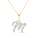 Cursive Diamond Initial Necklace - M Necklaces Estella Collection #product_description# 18557 14k Diamond Gemstone #tag4# #tag5# #tag6# #tag7# #tag8# #tag9# #tag10# 14k Yellow Gold