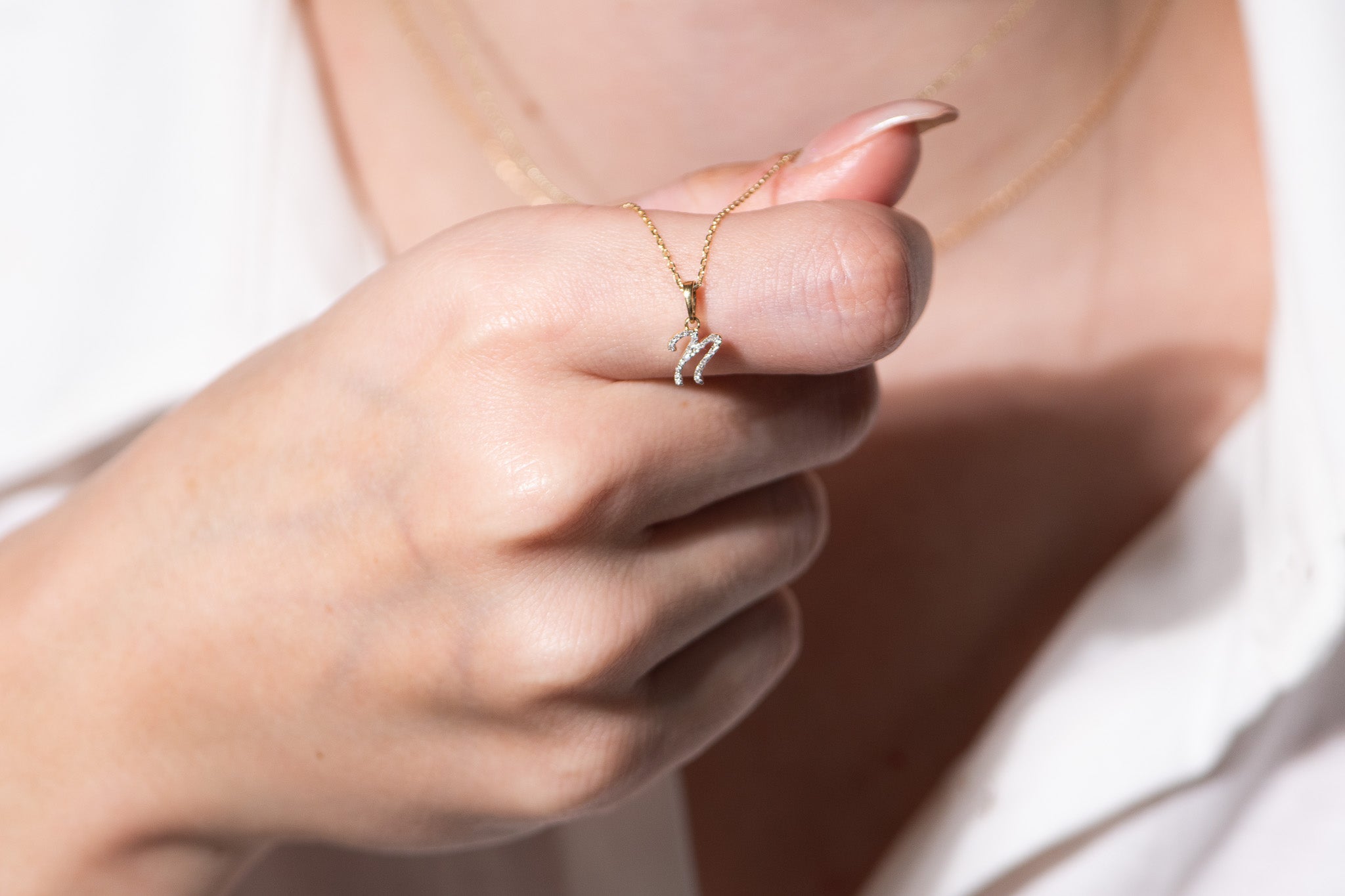 Cursive Diamond Initial Necklace - N Necklaces Estella Collection #product_description# 18557 14k Diamond Gemstone #tag4# #tag5# #tag6# #tag7# #tag8# #tag9# #tag10# 14k Yellow Gold