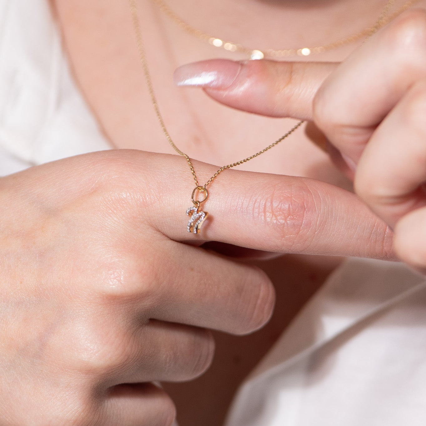 Cursive Diamond Initial Necklace - N Necklaces Estella Collection #product_description# 18557 14k Diamond Gemstone #tag4# #tag5# #tag6# #tag7# #tag8# #tag9# #tag10# 14k Yellow Gold