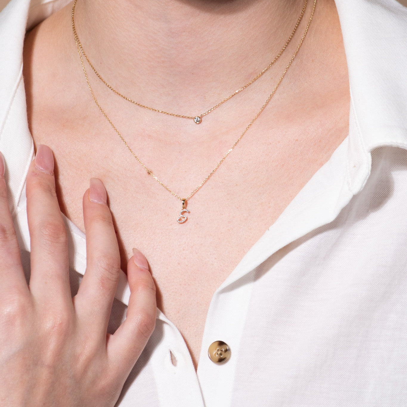 Cursive Diamond Initial Necklace - S Necklaces Estella Collection #product_description# 18557 14k Diamond Gemstone #tag4# #tag5# #tag6# #tag7# #tag8# #tag9# #tag10# 14k Yellow Gold