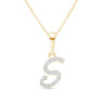 Cursive Diamond Initial Necklace - S Necklaces Estella Collection #product_description# 18557 14k Diamond Gemstone #tag4# #tag5# #tag6# #tag7# #tag8# #tag9# #tag10# 14k Yellow Gold