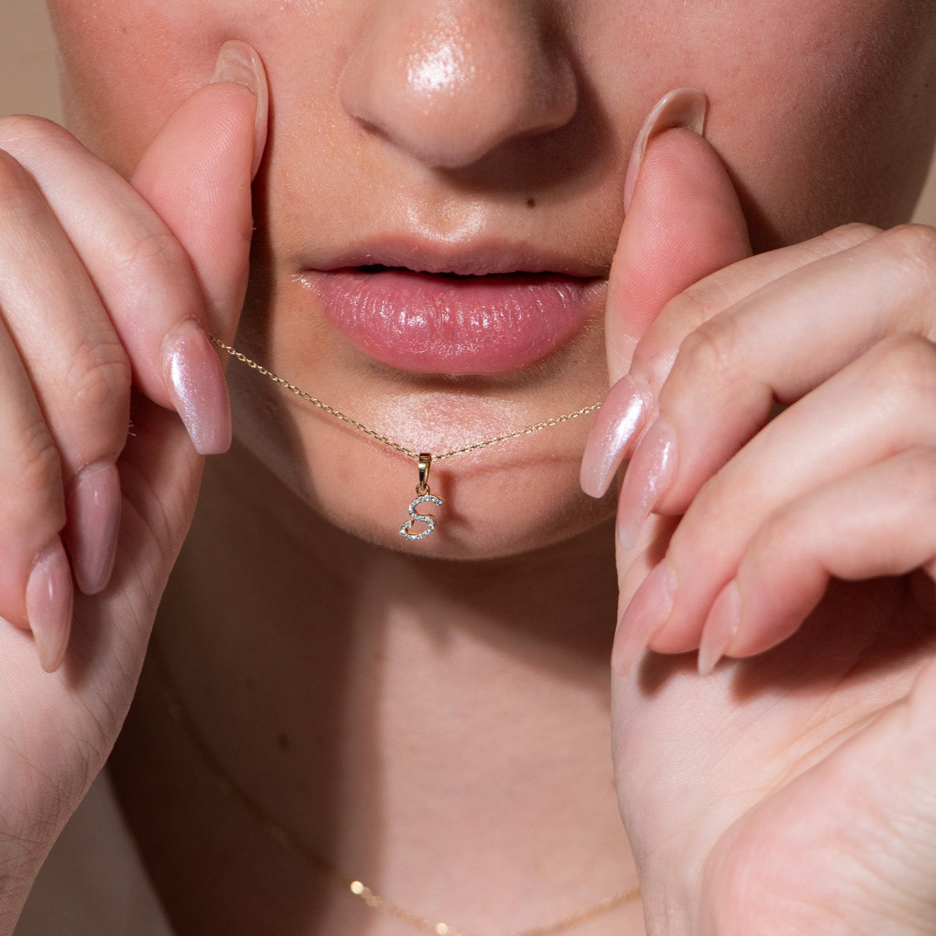 Cursive Diamond Initial Necklace - S Necklaces Estella Collection #product_description# 18557 14k Diamond Gemstone #tag4# #tag5# #tag6# #tag7# #tag8# #tag9# #tag10# 14k Yellow Gold