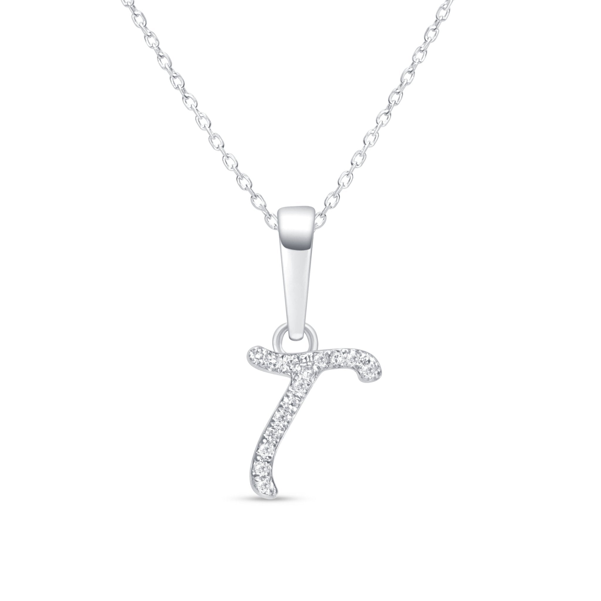 Cursive Diamond Initial Necklace - T Necklaces Estella Collection #product_description# 18557 14k Diamond Gemstone #tag4# #tag5# #tag6# #tag7# #tag8# #tag9# #tag10# 14k White Gold