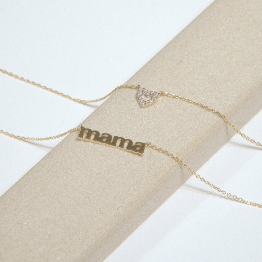 Mama Necklace in Solid 14k Yellow Gold Necklaces Estella Collection #product_description# #tag4# #tag5# #tag6# #tag7# #tag8# #tag9# #tag10#