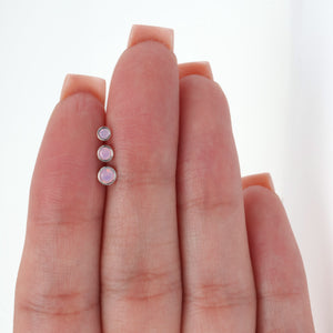 Bezel Set Pink Opal Single Flat Back Stud in Solid 14k Gold