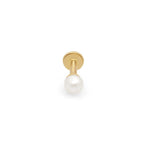 a single pearl gold stud earring