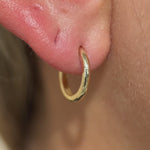 Infinity Hoop in Solid 14k Yellow Gold