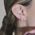 Cubic Zirconia Ear Cuff in Solid 14k Yellow Gold