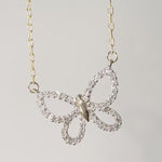 Diamond Butterfly Necklace in Solid 10k Yellow Gold