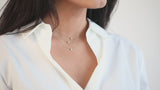 Diamond Station Necklace in Solid 14k Yellow Gold