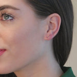 Pink Tourmaline Fashion Stud Earrings in Solid 14k Rose Gold