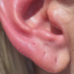 Diamond Three Flower Garland Flat Back Stud Earrings in Solid 14k Rose Gold