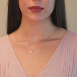 Oval Diamond Pavé Station Necklace in Solid 14k Yellow Gold