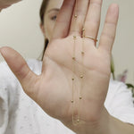 Beaded Station Necklace in Solid Gold