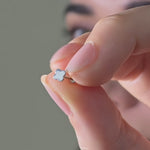 White Gold Clover Flat Back Threaded Stud Earring