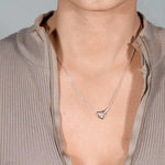 Interlocking Heart Diamond Necklace in Solid 10k Yellow Gold