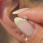 Rose Gold Heart Flat Back Threaded Stud Earring
