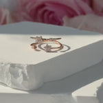 Floating Diamond Flower Wrap Ring in Solid 14k Rose Gold