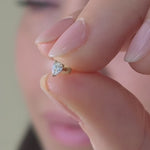 Yellow Gold Pear Gemstone Flat Back Stud Earring
