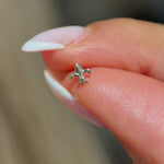 Solid 14k Yellow Gold Fleur-de-Lis Flat Back Stud Earring