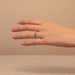 Princess Cut Blue Sapphire Cocktail Ring in Solid 14k White Gold