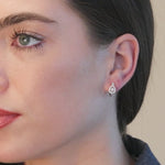 Halo Diamond Pavé Huggie Earrings in Solid 14k White Gold