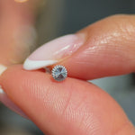 Solid 14k White Gold Diamond Cut Disc Flat Back Stud Earring