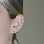 Emerald Cut Diamond Flat Back Stud Earrings Set in Solid 14k Yellow Gold