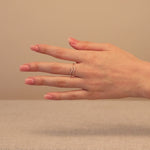 Two Row Diamond Ripple Ring in Solid 14k Rose Gold