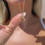 Twisted Gold and Diamond Heart Necklace in Solid 10k Yellow Gold