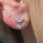 Ruby Double Marquise Drop Flat Back in Solid 14k Yellow Gold