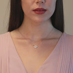 Sapphire Pavé Swan Necklace in Solid 14k Yellow Gold